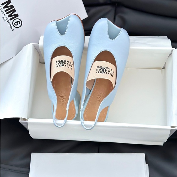 MM6 Maison Martin Margiela Sky Blue Slingback Heels - Picture 6 of 7